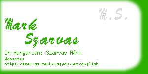 mark szarvas business card